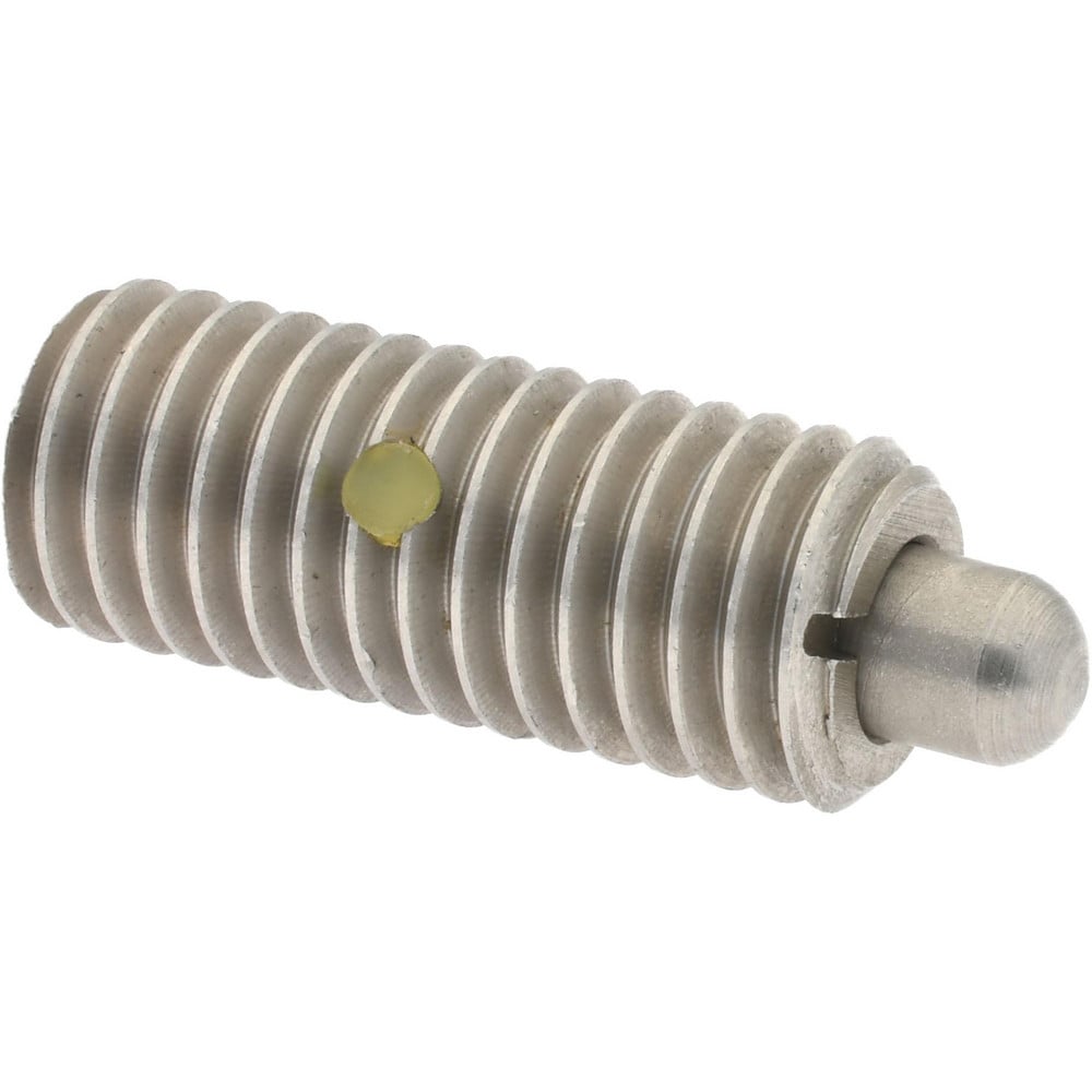 Threaded Spring Plunger: 1/2-13, 1-1/4" Thread Length, 0.248" Dia, 1/4" Projection