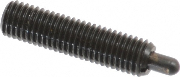 Threaded Spring Plunger: 1/4-28, 1" Thread Length, 0.118" Dia, 3/16" Projection