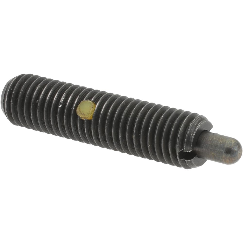 Threaded Spring Plunger: 1/4-28, 1" Thread Length, 0.118" Dia, 3/16" Projection