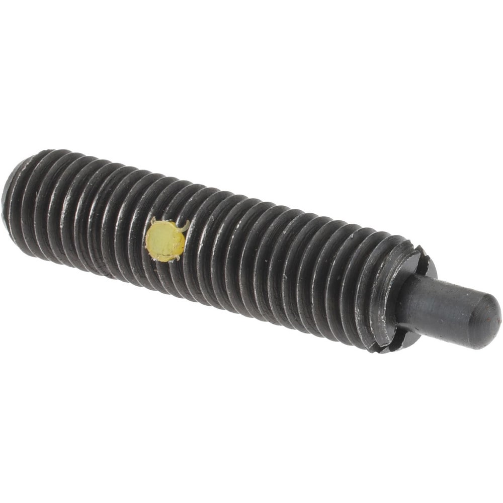 Threaded Spring Plunger: 1/4-28, 1" Thread Length, 0.118" Dia, 3/16" Projection