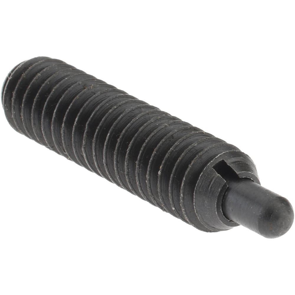 Threaded Spring Plunger: 1/4-20, 1" Thread Length, 0.118" Dia, 3/16" Projection