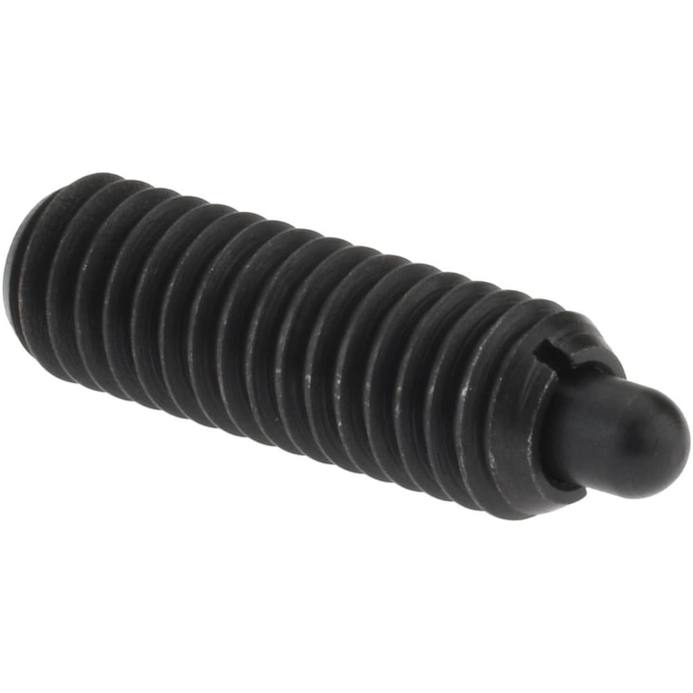 Threaded Spring Plunger: 3/8-16, 1-1/8" Thread Length, 0.187" Dia, 3/16" Projection