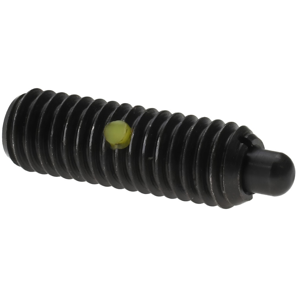 Threaded Spring Plunger: 3/8-16, 1-1/8" Thread Length, 0.187" Dia, 3/16" Projection
