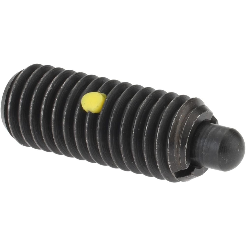 Threaded Spring Plunger: 1/2-13, 1-1/4" Thread Length, 0.248" Dia, 1/4" Projection