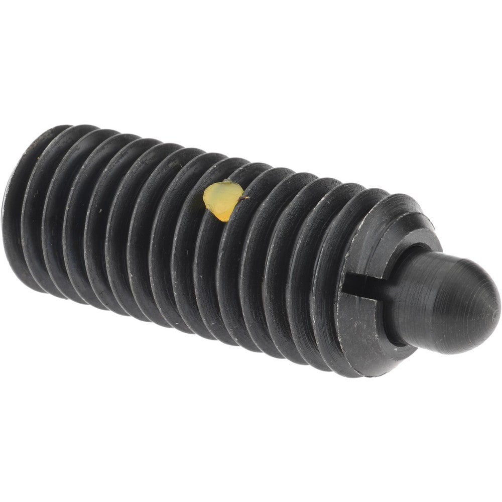 Threaded Spring Plunger: 5/8-11, 1-1/2" Thread Length, 0.31" Dia, 5/16" Projection