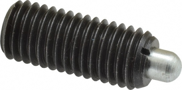 Threaded Spring Plunger: 5/8-11, 1-1/2" Thread Length, 0.31" Dia, 5/16" Projection