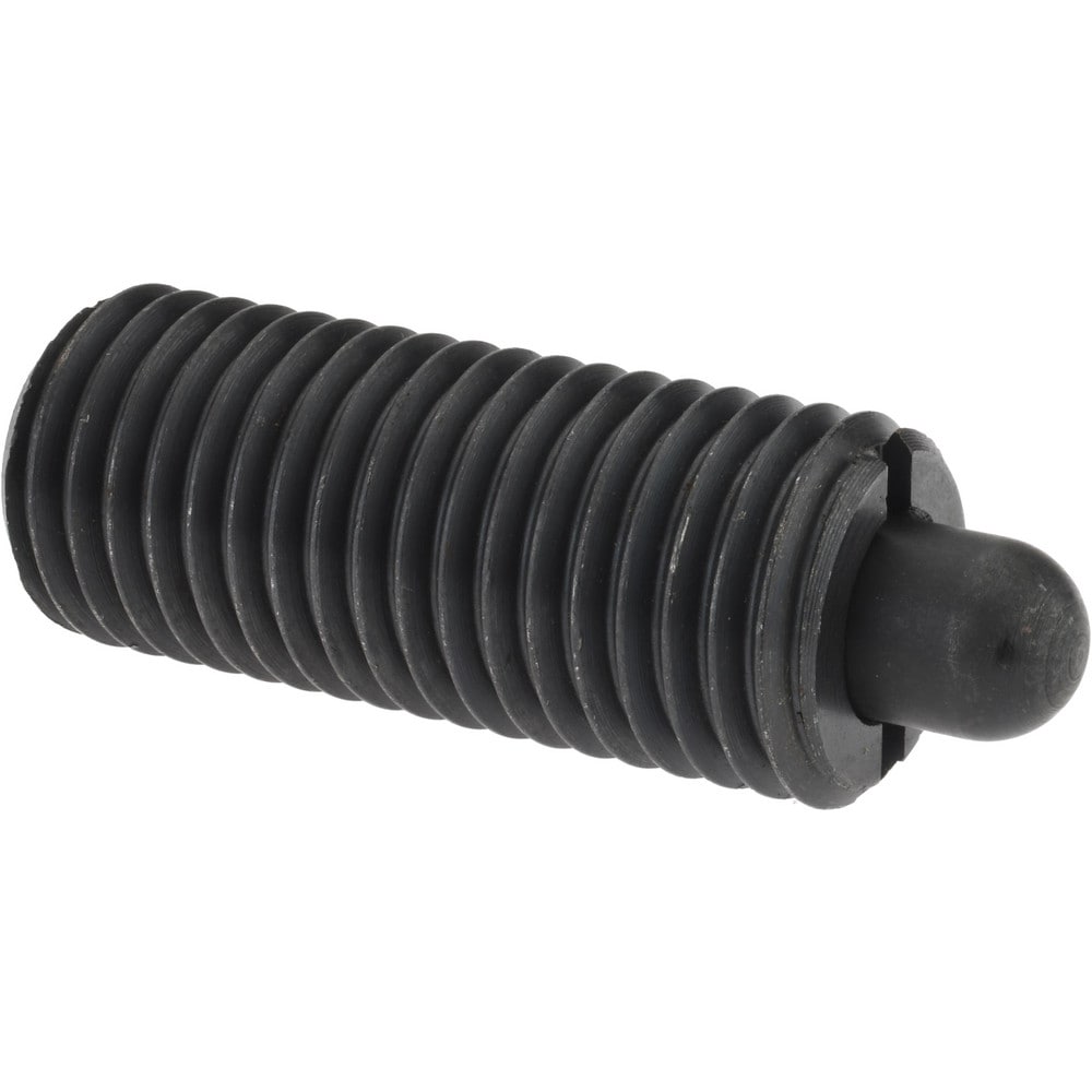 Threaded Spring Plunger: 1/8, 2-13/32" Thread Length, 0.498" Dia, 1/2" Projection