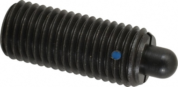 Threaded Spring Plunger: 1/8, 2-13/32" Thread Length, 0.498" Dia, 1/2" Projection