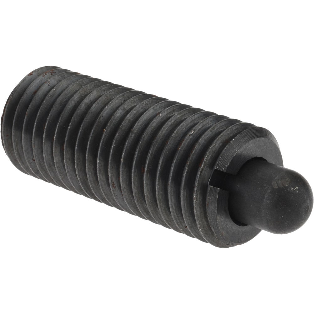 Threaded Spring Plunger: 1/8, 2-13/32" Thread Length, 0.498" Dia, 1/2" Projection