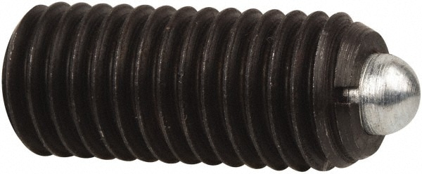 Threaded Spring Plunger: M12 x 1.75, 1.102" Thread Length, 0.236" Dia, 0.157" Projection