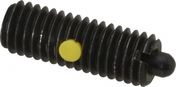 Threaded Spring Plunger: M8 x 1.25, 0.866" Thread Length, 0.138" Dia, 0.118" Projection
