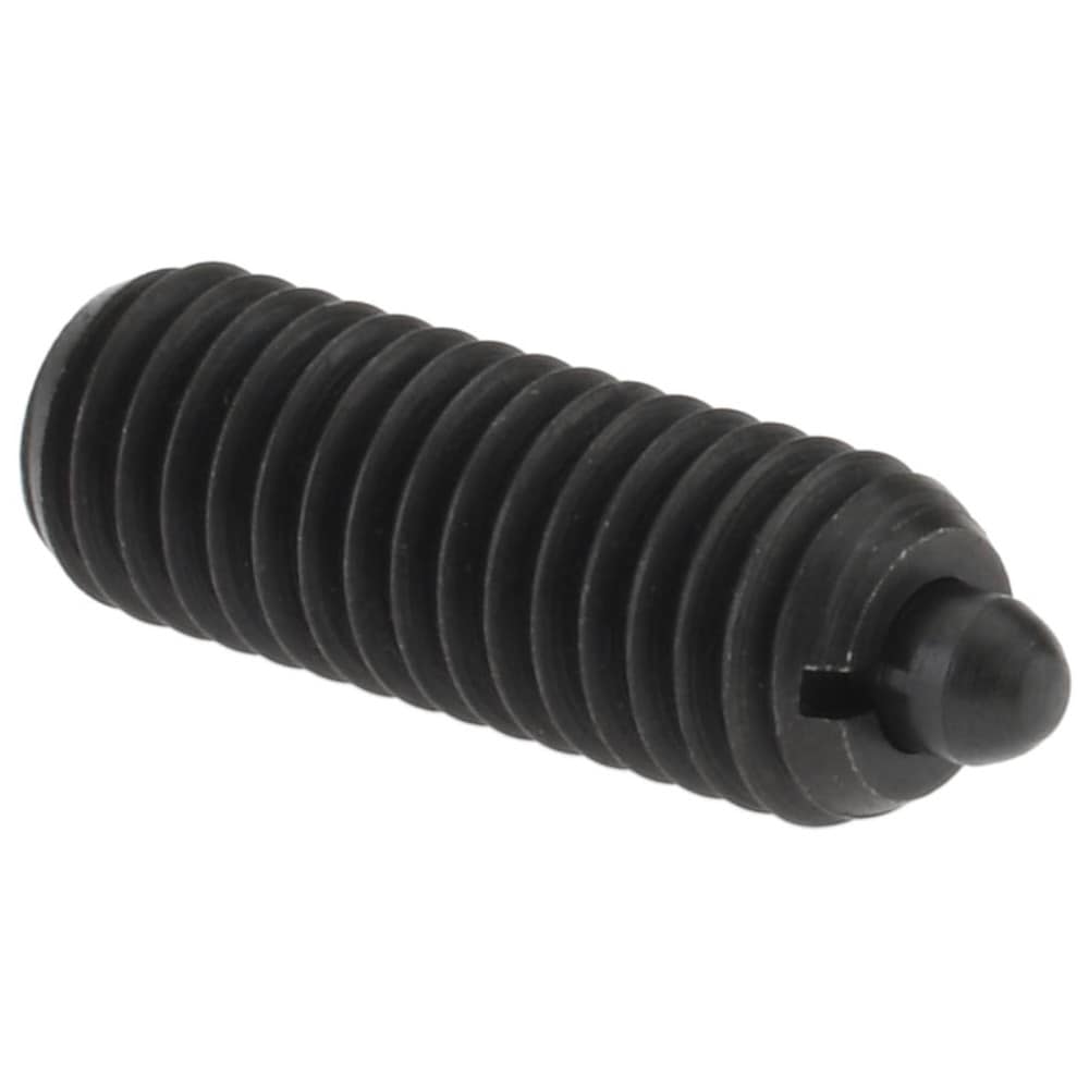 Threaded Spring Plunger: M8 x 1.25, 0.866" Thread Length, 0.138" Dia, 0.118" Projection