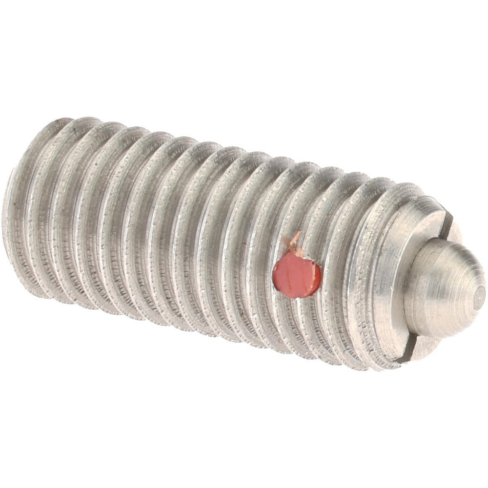 Threaded Spring Plunger: M12 x 1.75, 1.102" Thread Length, 0.236" Dia, 0.157" Projection