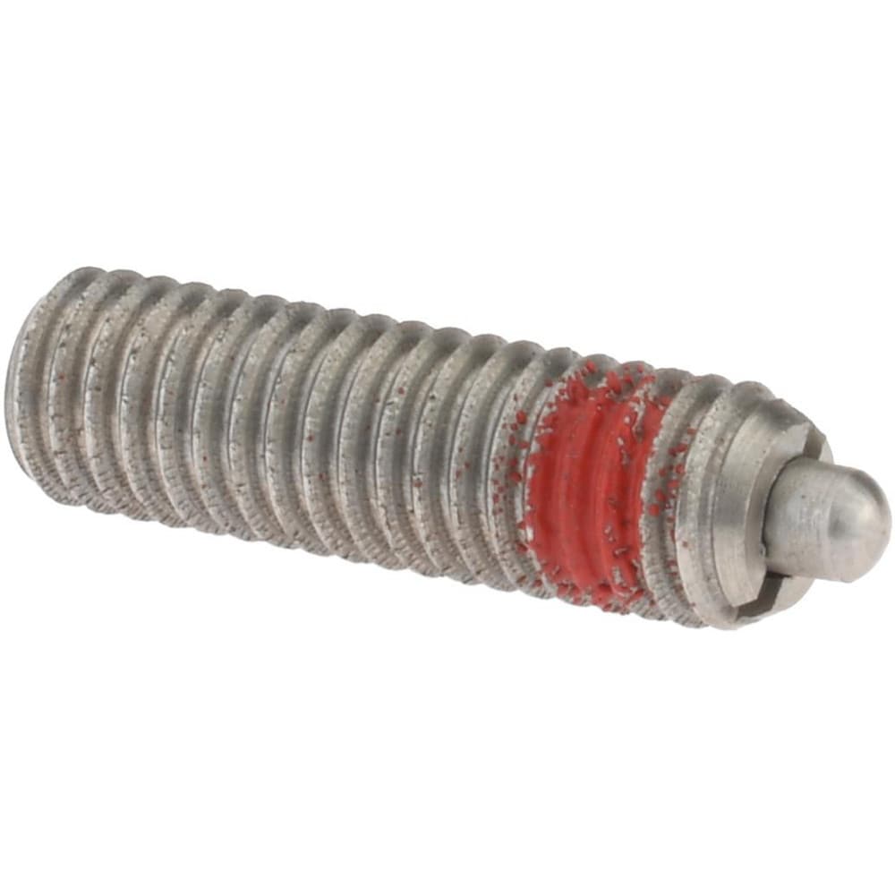 Threaded Spring Plunger: M6 x 1, 0.787" Thread Length, 0.106" Dia, 0.098" Projection