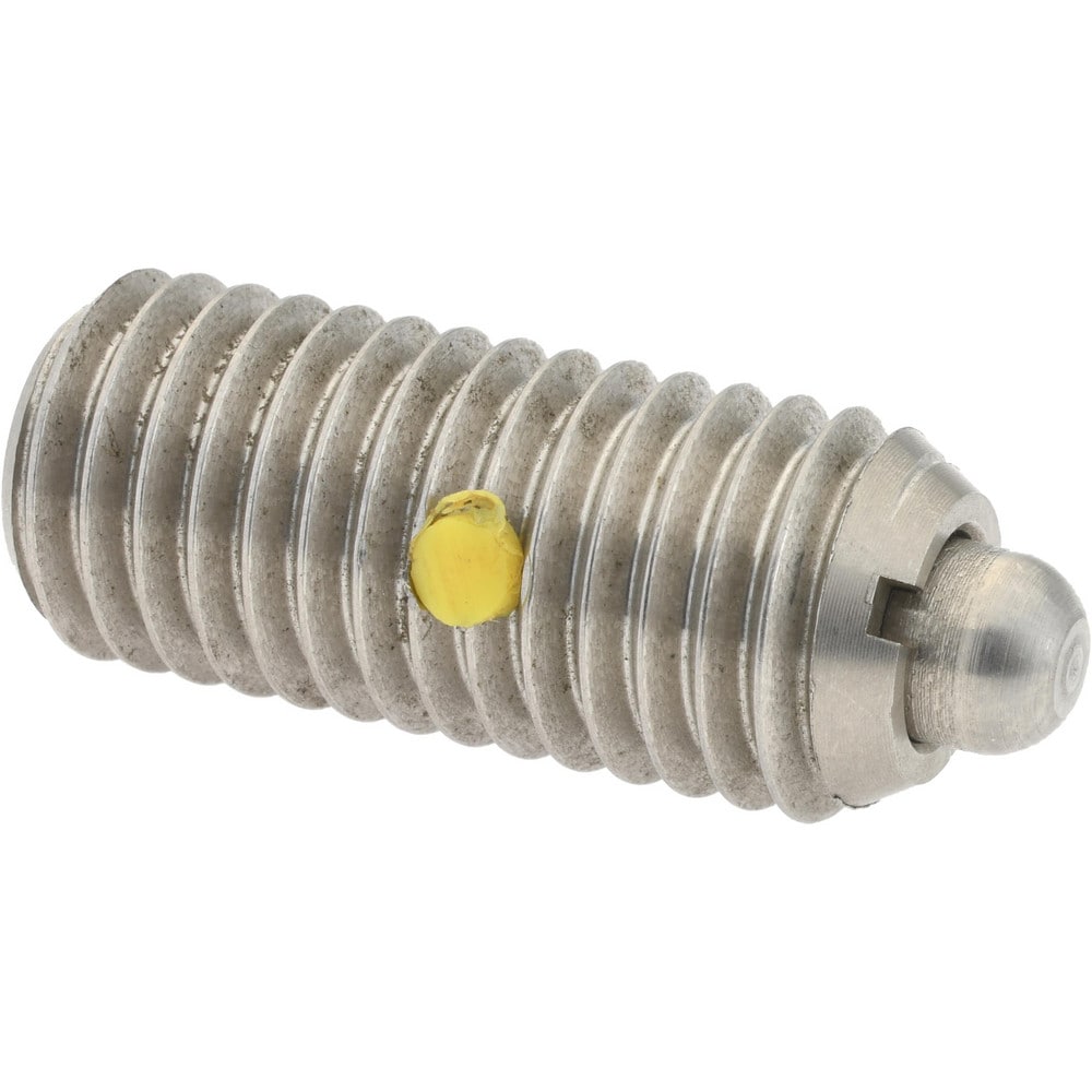 Threaded Spring Plunger: M12 x 1.75, 1.102" Thread Length, 0.236" Dia, 0.157" Projection