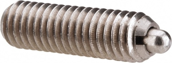 Threaded Spring Plunger: M6 x 1, 0.787" Thread Length, 0.106" Dia, 0.098" Projection