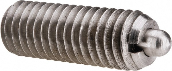 Threaded Spring Plunger: M8 x 1.25, 0.866" Thread Length, 0.138" Dia, 0.118" Projection