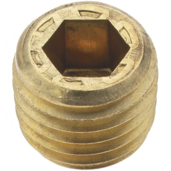1/16-27, 1/4" OAL, Brass Socket Pressure Plug