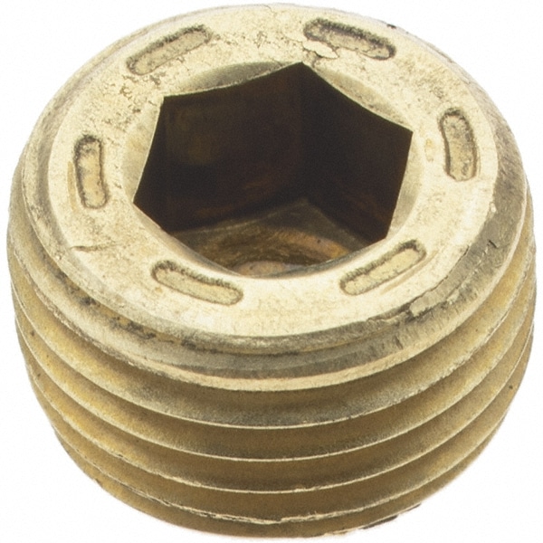 Holo-Krome 11102 1/8-27, 1/4" OAL, Brass Socket Pressure Plug Image