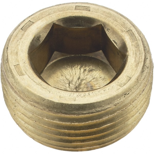 3/4-14, 17/32" OAL, Brass Socket Pressure Plug
