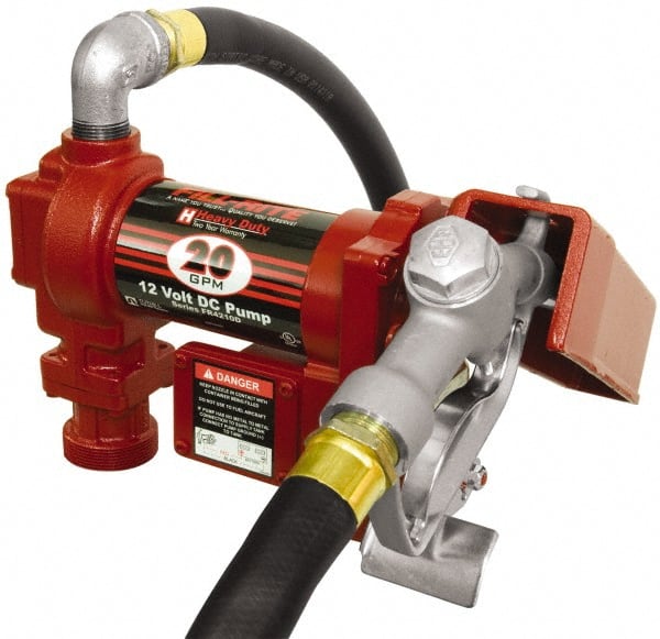 20 GPM, 1" Hose Diam, DC High Flow Tank Pump with Manual Nozzle