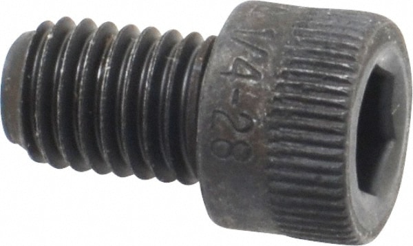 Holo-Krome 73054 Hex Head Cap Screw: 1/4-28 x 3/8", Alloy Steel, Black Oxide Finish Image