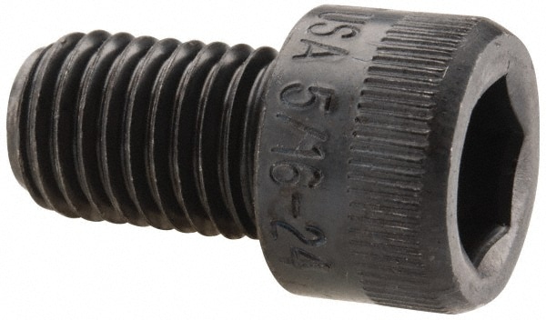 Holo-Krome 73076 Hex Head Cap Screw: 5/16-24 x 1/2", Alloy Steel, Black Oxide Finish Image