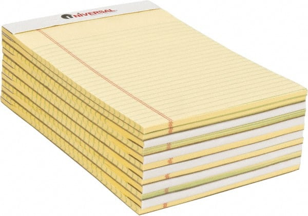 Universal UNV46200 Perforated Style Ruled Pad: 50 Sheets, Yellow Paper, Perforated Binding 