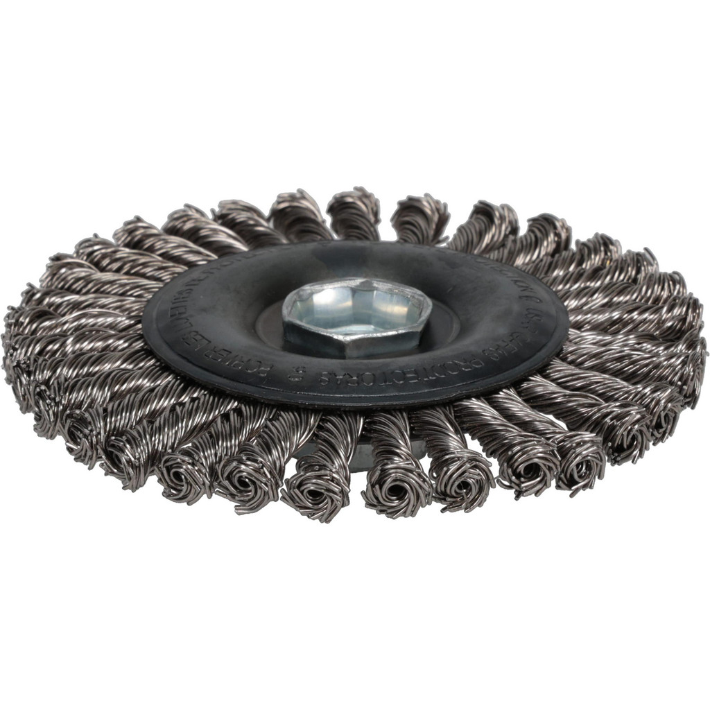 Milwaukee Tool | Milwaukee Wheel Brush: 4" Wheel Dia, 3/16" Face Width, 0.0230" Wire Dia, Stringer Bead - Stainless Steel, 12000 RPM | Part