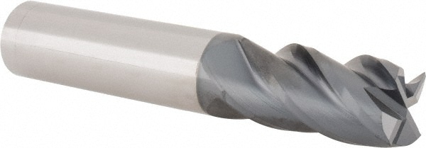 SGS 36536 Square End Mill: 5/8 Dia, 1-1/4 LOC, 5/8 Shank Dia, 3-1/2 OAL, 4 Flutes, Solid Carbide Image