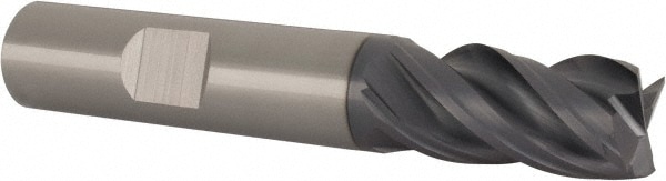 SGS 36534 Square End Mill: 1/2 Dia, 1 LOC, 1/2 Shank Dia, 3 OAL, 4 Flutes, Solid Carbide Image