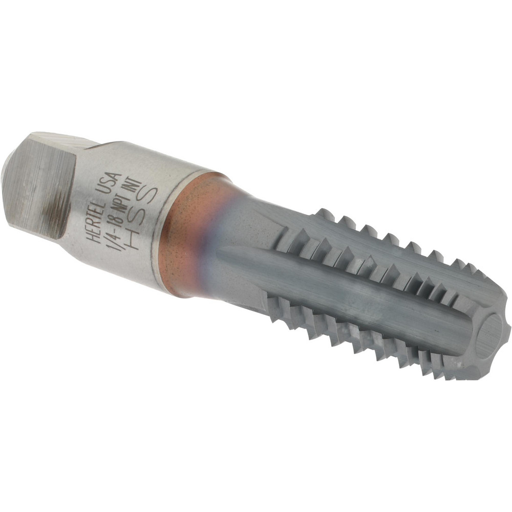 1/4-18 NPT, 5 Flutes, TiCN Coated, High Speed Steel, Interrupted Thread Pipe Tap