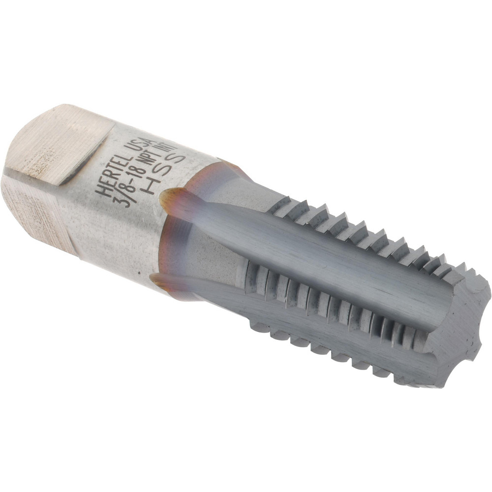 3/8-18 NPT, 5 Flutes, TiCN Coated, High Speed Steel, Interrupted Thread Pipe Tap