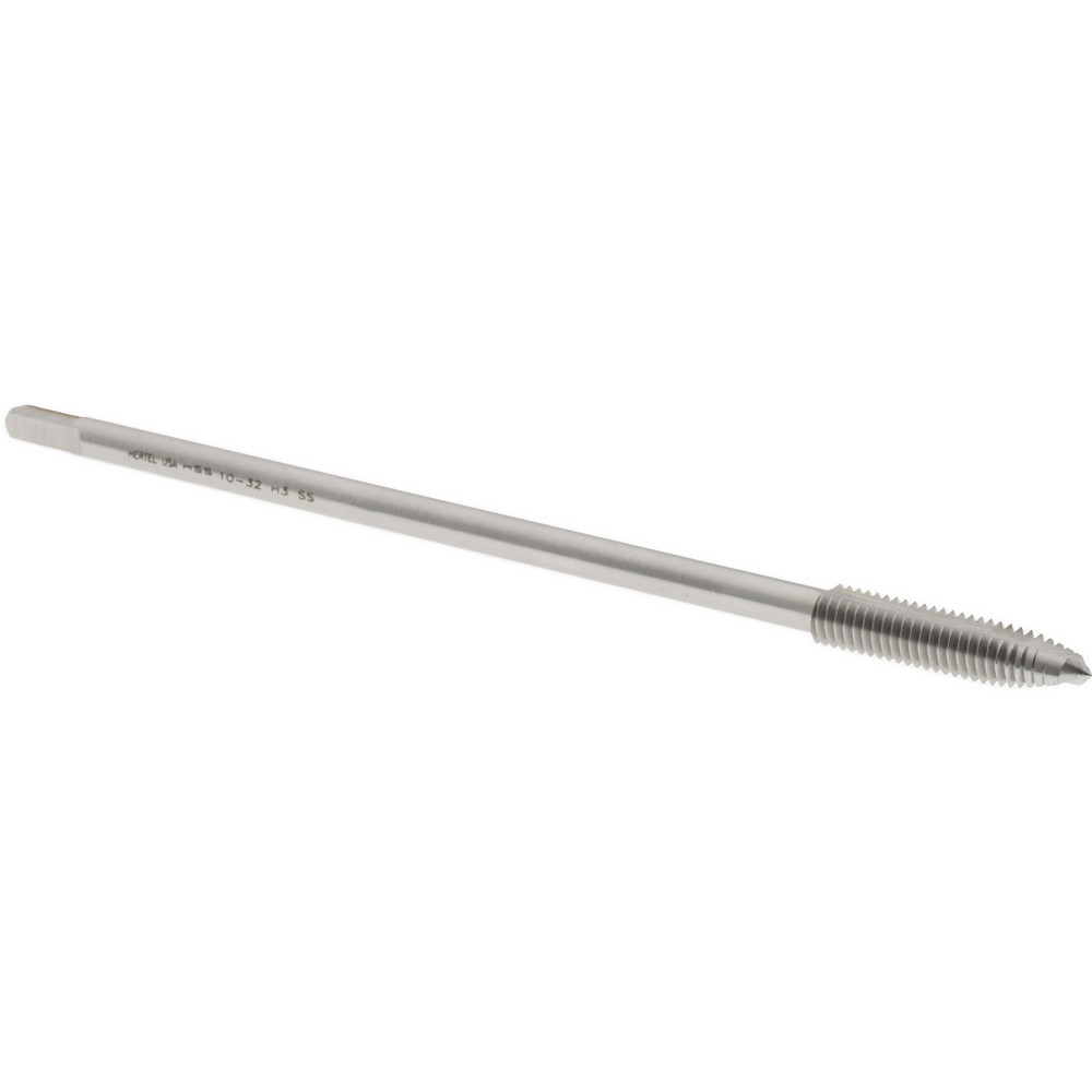Extension Tap: 10-32, 2 Flutes, H3, Bright/Uncoated, High Speed Steel, Spiral Point