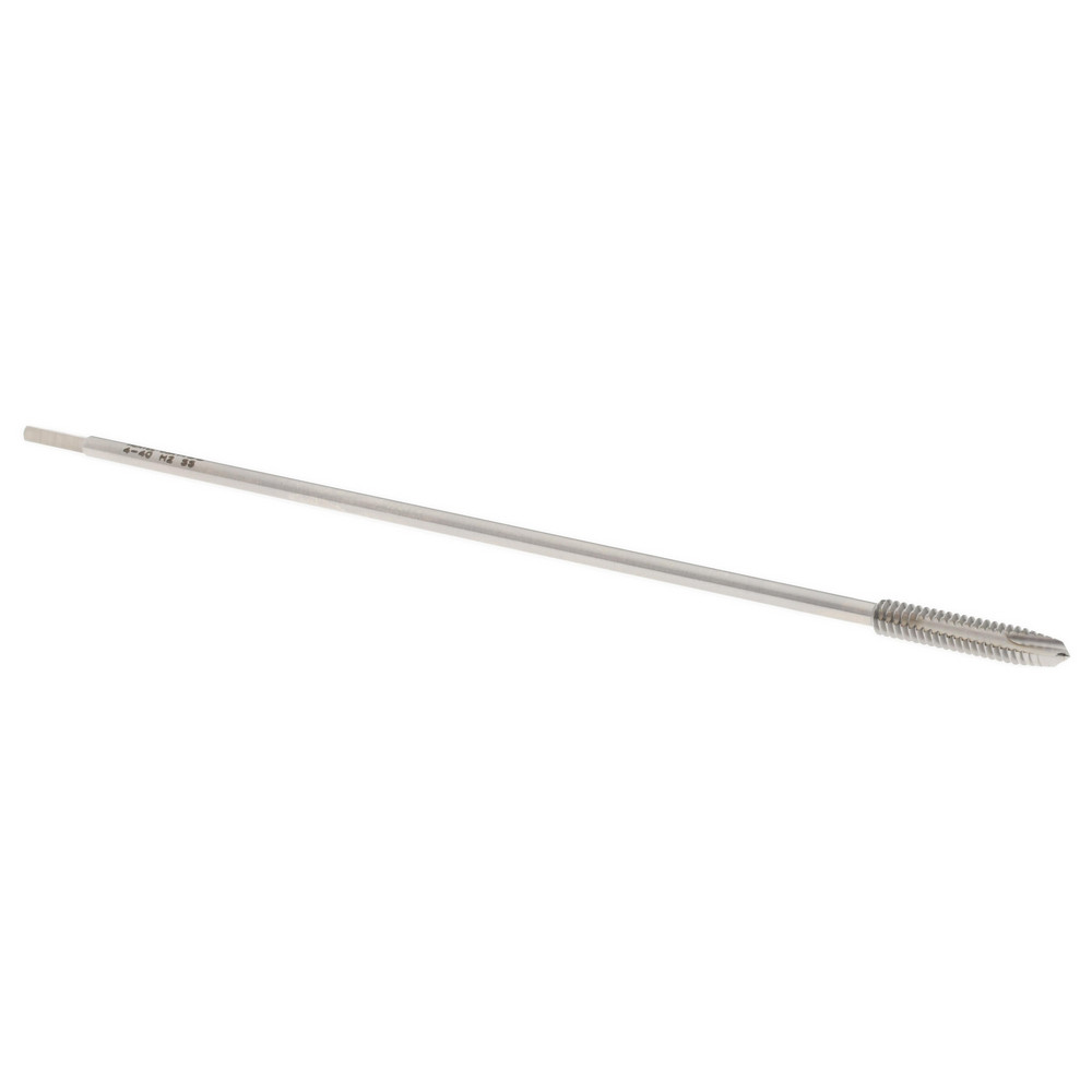 Extension Tap: 4-40, 2 Flutes, H2, Bright/Uncoated, High Speed Steel, Spiral Point