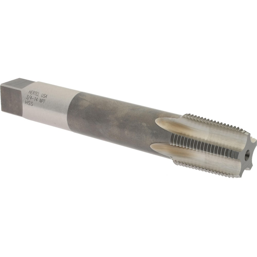 Hertel R834918-S Extension Pipe Tap: 3/4-14 NPT, 5 Flutes, Plug Chamfer, High Speed Steel Image