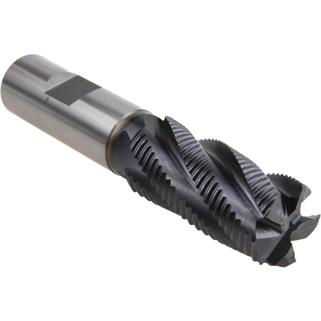 Accupro High Performance Milling Roughing End Mill: 7/8" Dia, Single End, Powdered Metal - 1-7/8" LOC, 4-1/8" OAL, 3/4" Shank Dia, 30 deg Helix