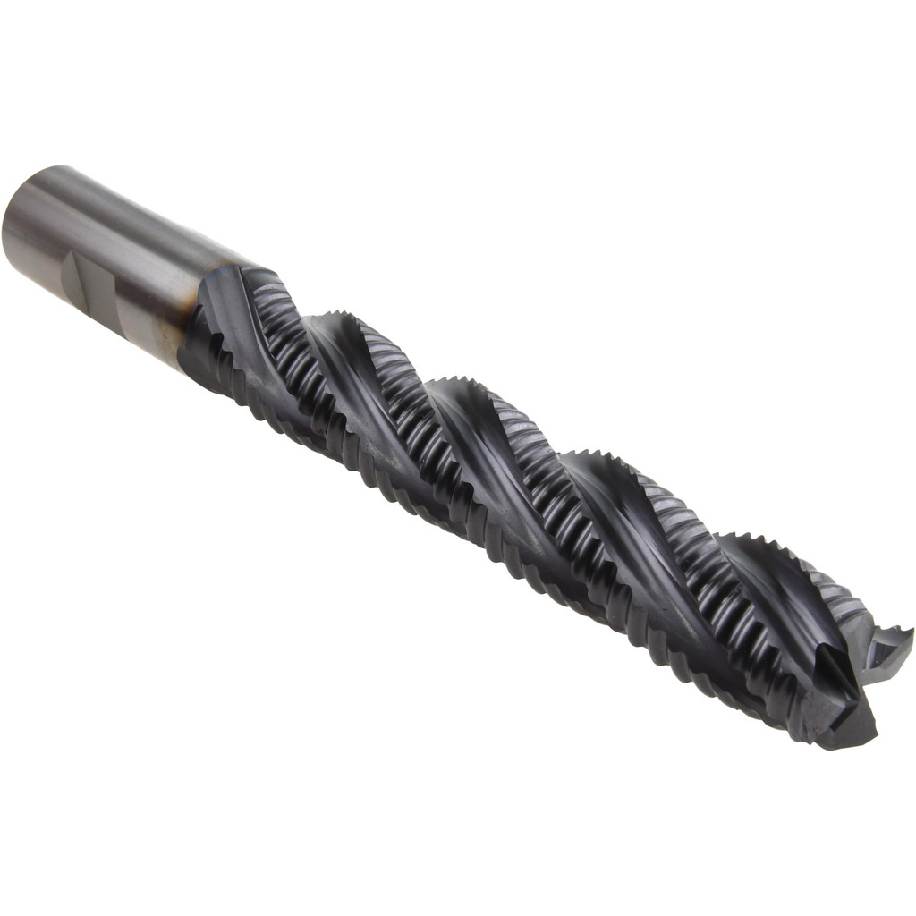 Accupro High Performance Milling Roughing End Mill: 3/4" Dia, Single End, Powdered Metal - 4-1/8" LOC, 6-3/8" OAL, 3/4" Shank Dia, 30 deg Helix