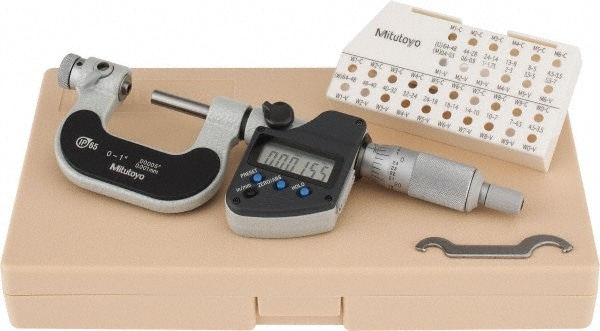 Mitutoyo 326-351-30 0 to 1" Range, Digital Counter, Electronic Screw Thread Micrometer Image