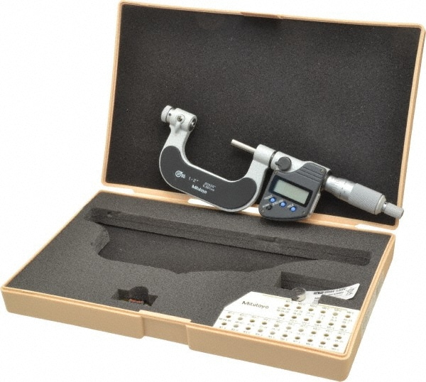 Mitutoyo 326-352-30 1 to 2" Range, Digital Counter, Electronic Screw Thread Micrometer Image