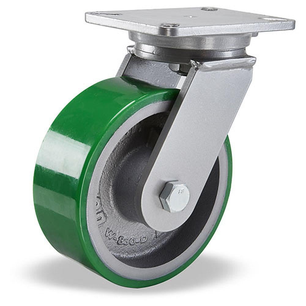 Hamilton S-CH-83DB Swivel Top Plate Caster: Polyurethane, 8" Wheel Dia, 3" Wheel Width, 2,500 lb Capacity, 10-1/2" OAH Image