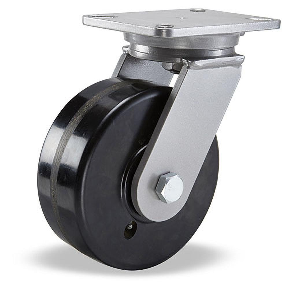 Hamilton S-CH-83PH4SLFB Swivel Top Plate Caster: Phenolic, 8" Wheel Dia, 3" Wheel Width, 3,000 lb Capacity, 10-1/2" OAH Image