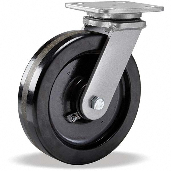 Hamilton S-WH-8P Swivel Top Plate Caster: Phenolic, 8" Wheel Dia, 2" Wheel Width, 1,400 lb Capacity, 9-1/2" OAH Image