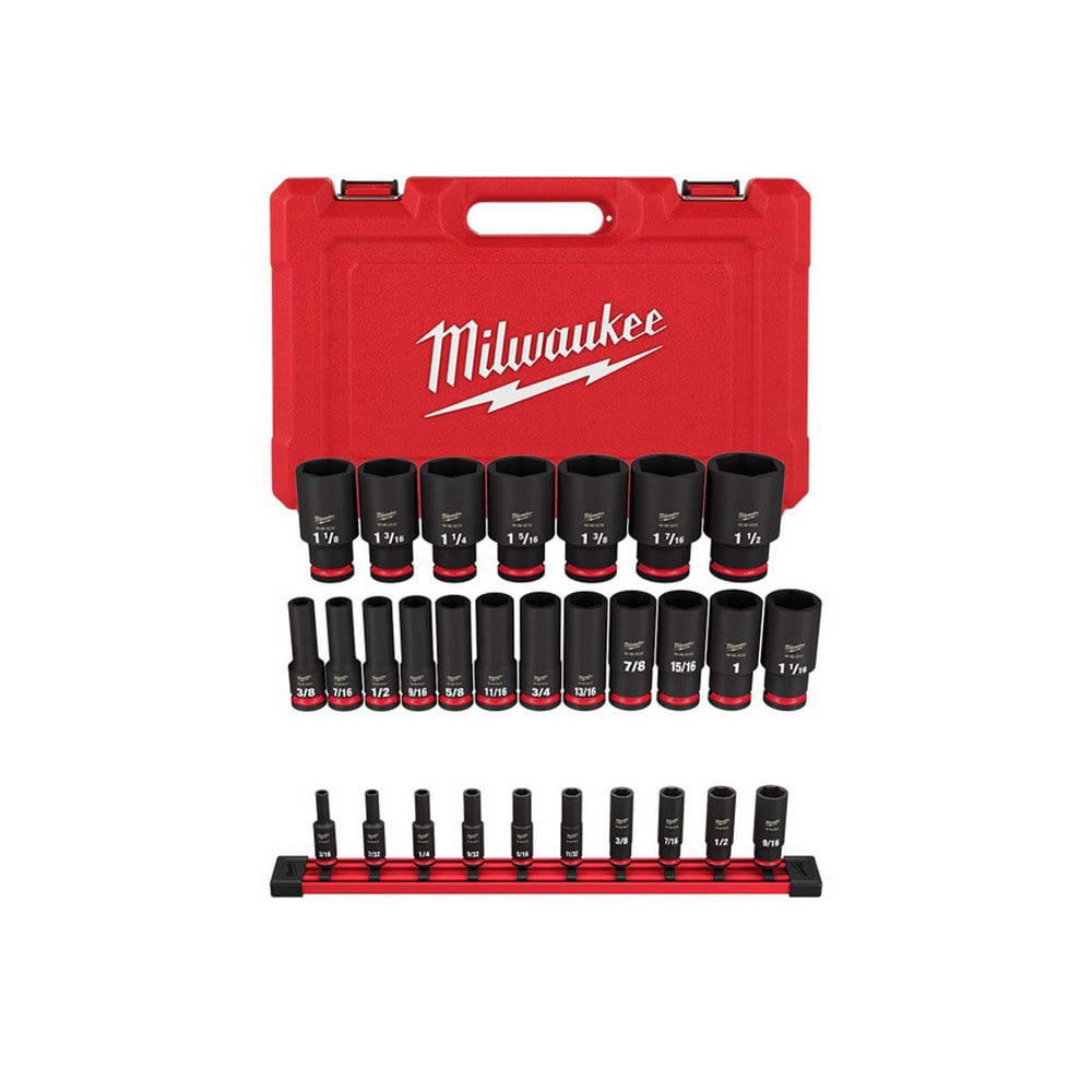 Socket Sets; Set Type: Socket Set; Deep ; Measurement Type: Inch ; Drive Size: 1/4 in ; Minimum Size (Inch): 3/16 ; Maximum Size (Inch): 9/16 ; Tool Type: Deep