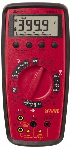 CAT II & CAT III, Auto Ranging Average Responding Digital & Manual Ranging Multimeter: 750 VAC, 1,000 VDC