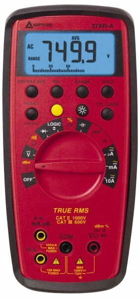 CAT III & CAT IV, Auto Ranging Digital Manual Ranging & True RMS Multimeter: 750 VAC, 1,000 VDC