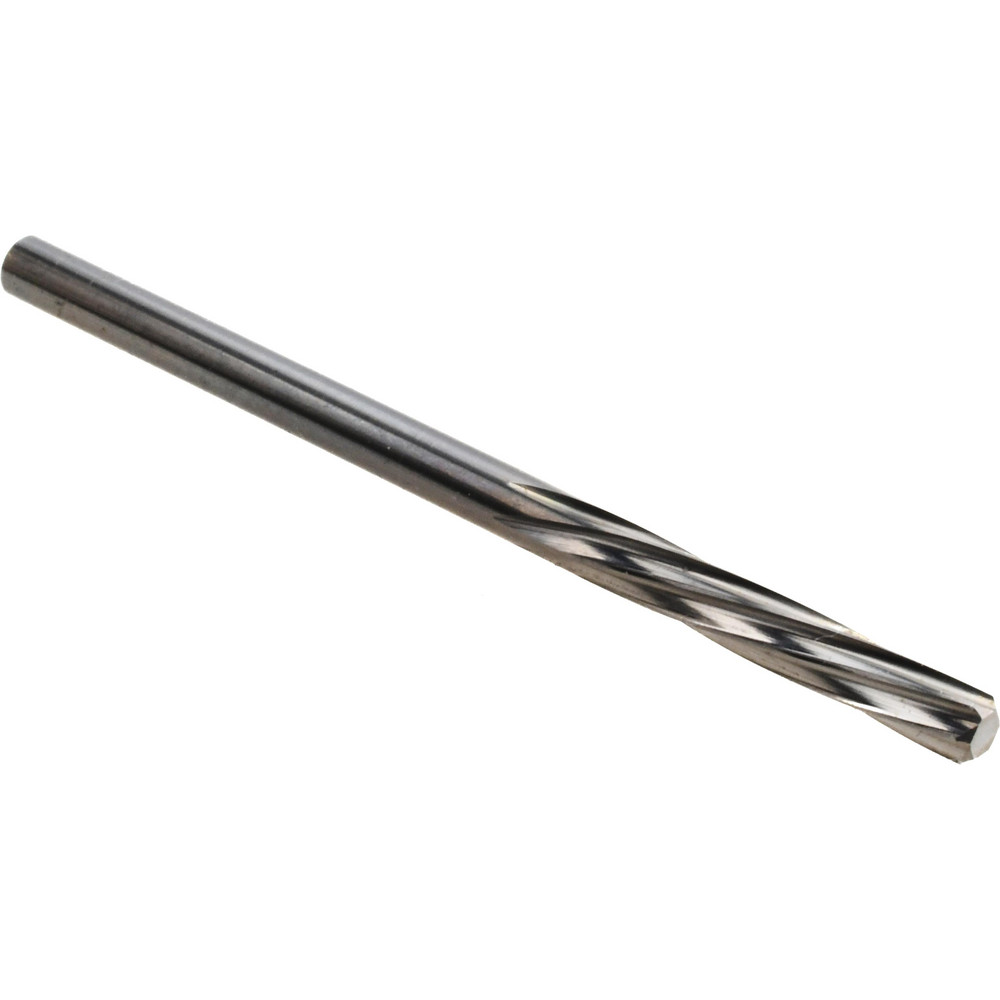 Chucking Reamer: 3.23 mm Dia, 2-1/4" OAL, 19/32" Flute Length, Spiral Flute, Straight-Cylindrical Shank, Solid Carbide