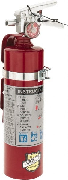 Buckeye Fire 13315 Fire Extinguisher: Dry Chemical, 3.375" Dia, 2.5 lb Capacity 