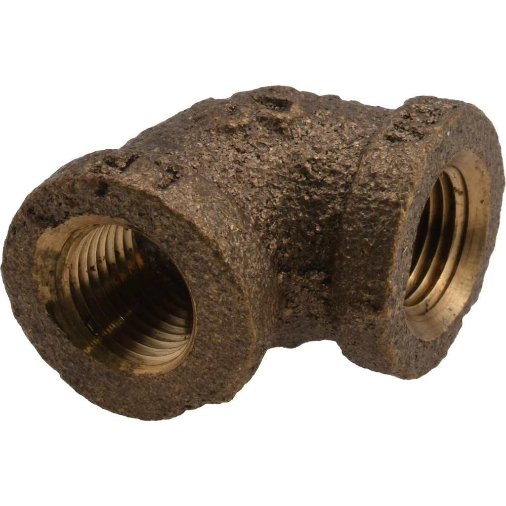 Brass Pipe 90 &deg; Elbow: 1/8" Fitting, Threaded, FNPT x FNPT, Class 125, Lead Free - 125 psi, Brass