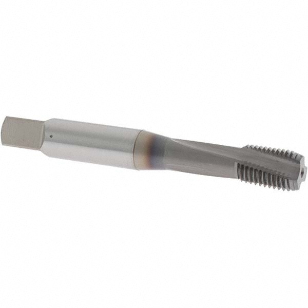 Spiral Flute Tap: 3/8-24 UNF, 3 Flutes, Modified Bottoming, 2B Class of Fit, Powdered Metal, TICN Coated